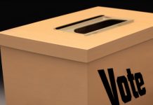 Eine braune Voting Box