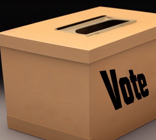 Eine braune Voting Box